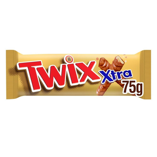 Twix Xtra Milk Chocolate Biscuit Twin Bars 75g x 24 Bars