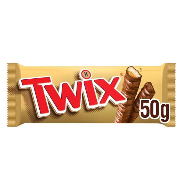 Twix Caramel & Milk Chocolate Fingers Biscuit Snack Bar 50g x 25 Bars