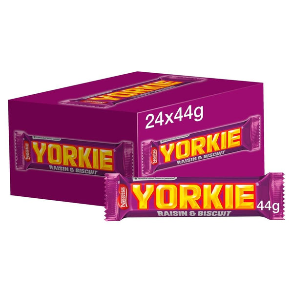 Yorkie Raisin & Biscuit Chocolate Bar 44g 24 x 44g Bars