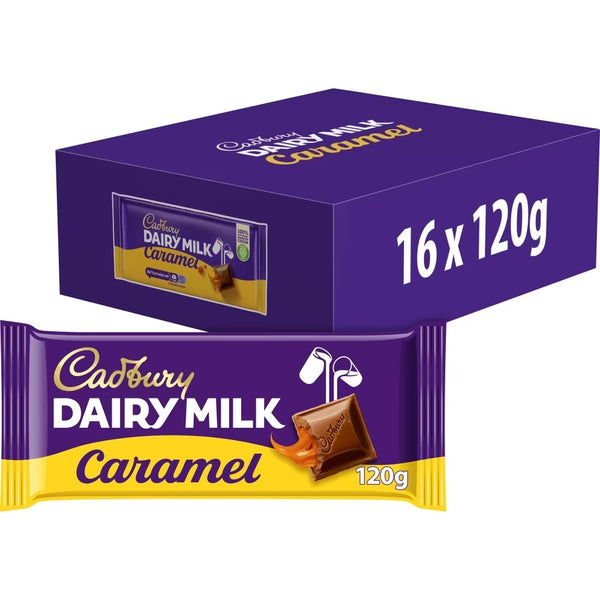 Cadbury Dairy Milk Caramel Chocolate Bar 120g 16 x 120g Bars