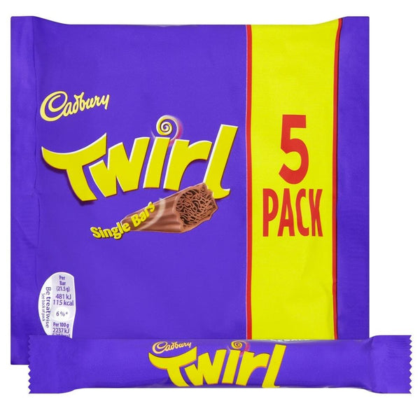 Cadbury Twirl Milk Chocolate Bar 5 Pack 107.5g 20 x (5 x 21.5g)