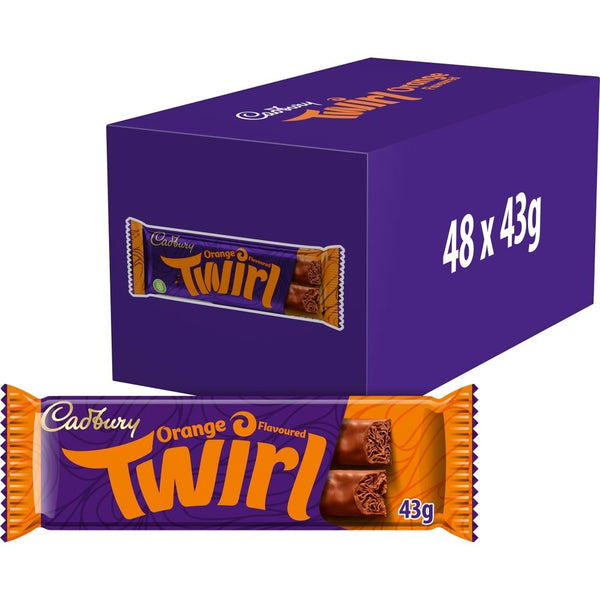 Cadbury Twirl Orange Chocolate Bar 43g 48 x 43g Bars