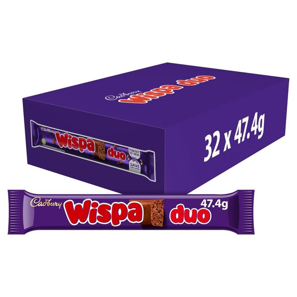 Cadbury Wispa Duo Chocolate Bar 47g 32 x 47.4g Bars