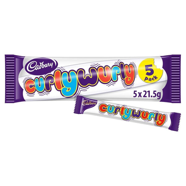 Cadbury Curly Wurly Chocolate Bar 5 Pack 107.5g 28 x (5 x 21.5g)