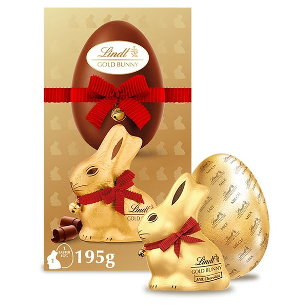 Lindt Milk Chocolate Egg With Lindt Gold Bunny 195g