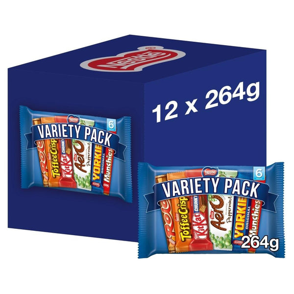 Nestle Variety Pack Chocolate Bar Multipack 264g 6 Pack 12 x 264g Packs12 x 264g Packs