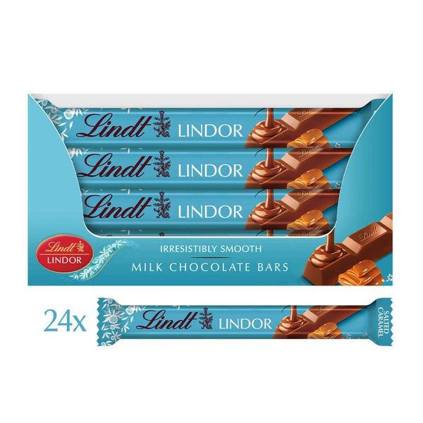 Lindt Lindor Salted Caramel Chocolate Treat Bar 38g 24 x 38g Bars