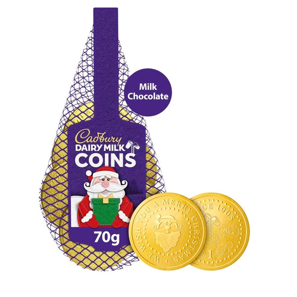 Cadbury Dairy Milk Chocolate Coins Net 70g x 54 Nets