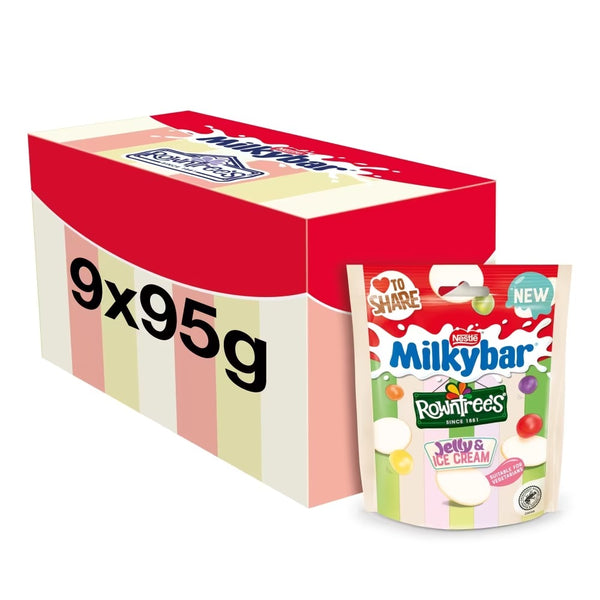 Milkybar Rowntree's Jelly & Ice Cream Share Bag 95g x 9 Bags