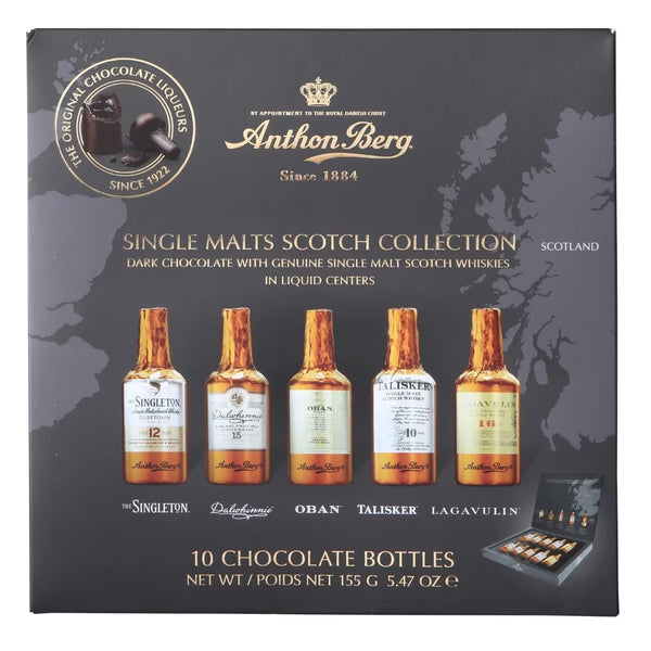 Anthon Berg Single Malt Whisky Chocolate Liqueurs 10 Piece Box 155g x 9