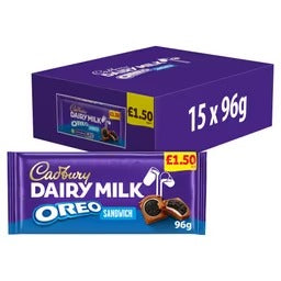 Cadbury Dairy Milk Oreo Sandwich Chocolate Bar 96g £1.50 PMP x 15 Bars