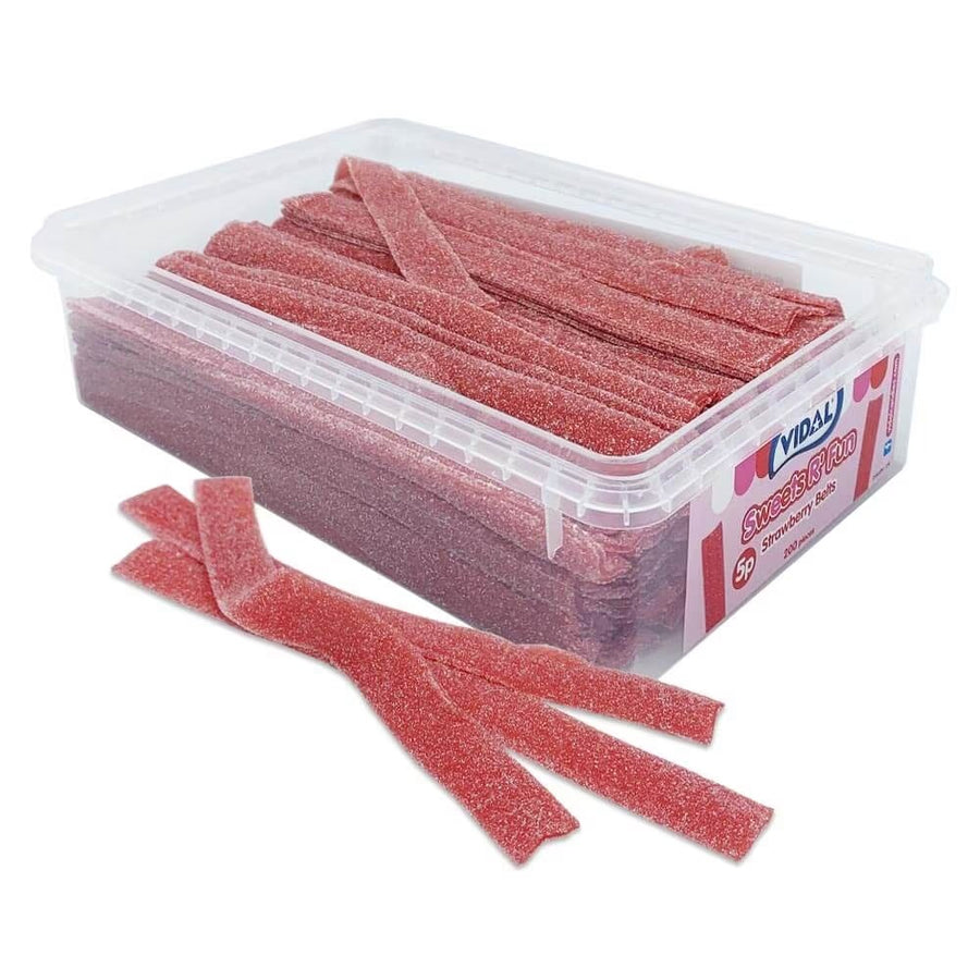 Vidal Fizzy Strawberry Belts 5p Tub