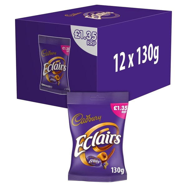 Cadbury Eclairs Chocolate Bag 130g £1.35 PMP x 12 Bags