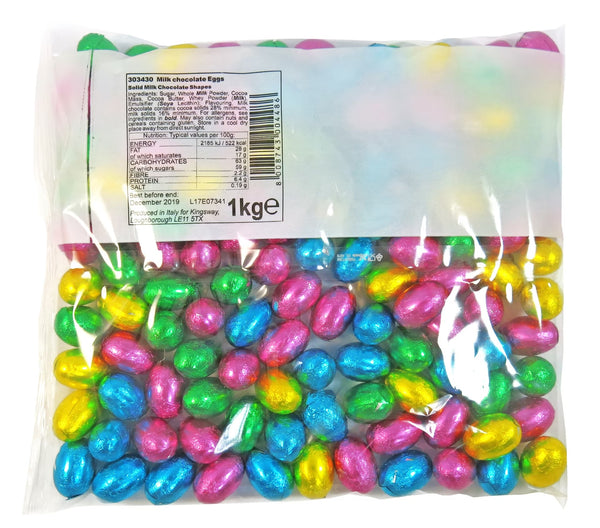 Milk Chocolate Foiled Mini Eggs Bag 1kg