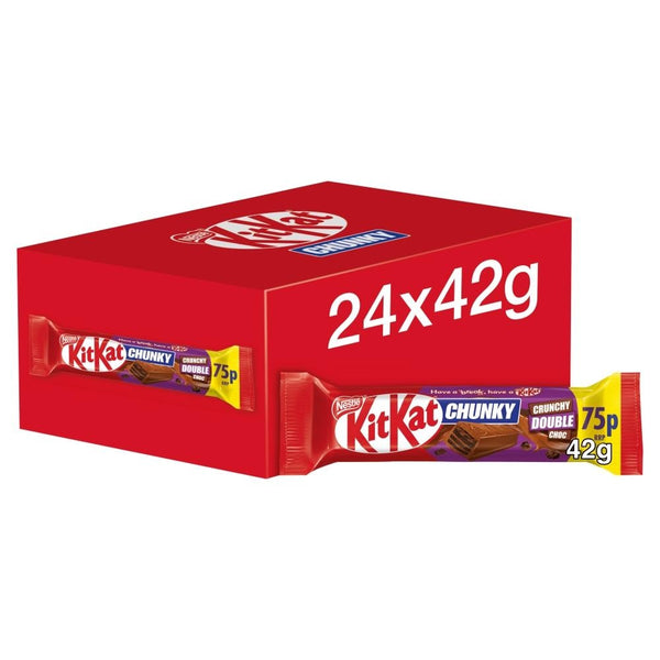 KitKat Chunky Crunchy Double Chocolate Bar 42g 75p PMP x 24 Bars