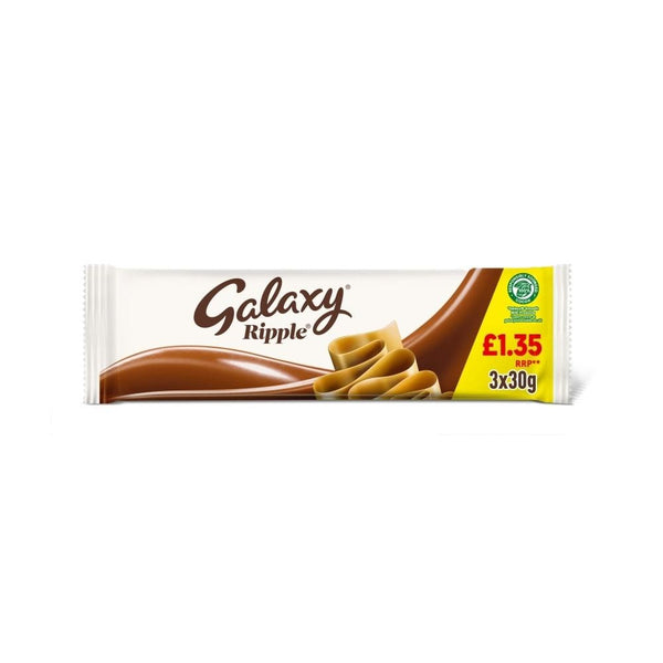 Galaxy Ripple Milk Chocolate Snack Bars Multipack 29 x90g ( 3 x 30g) £1.35 PMP