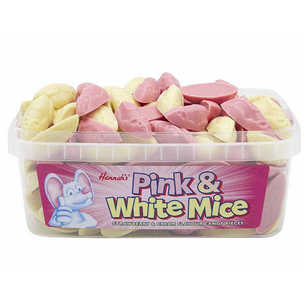 Hannah's Pink & White Mice Tub 600g