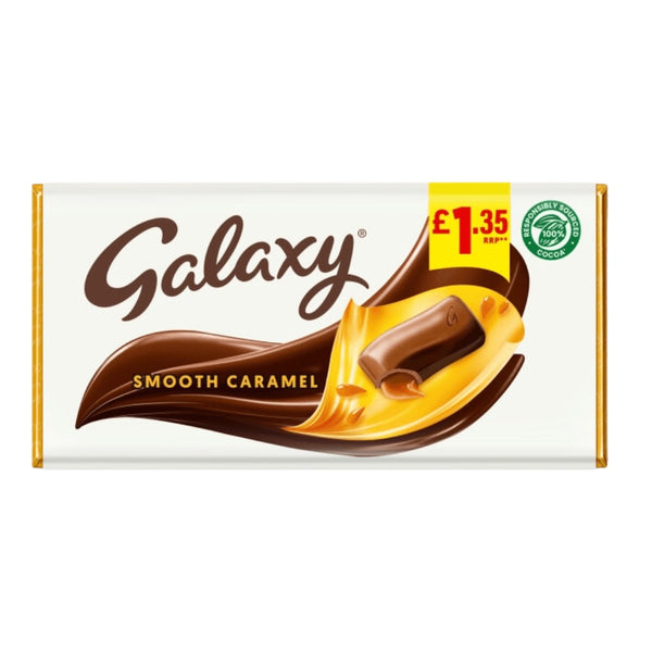 Galaxy Smooth Caramel & Milk Chocolate Block Bar £1.35 PMP 24 x 135g Bars
