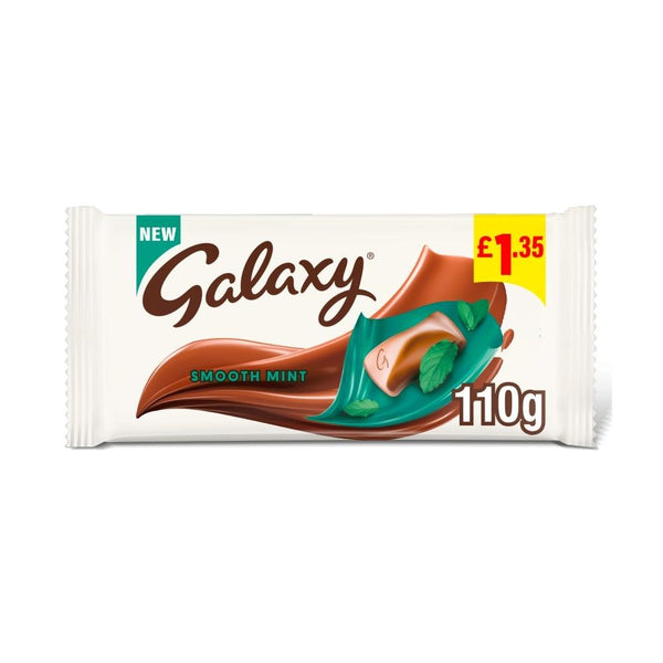 Galaxy Smooth Mint Chocolate Block Bar 24 x 110g £1.35 PMP