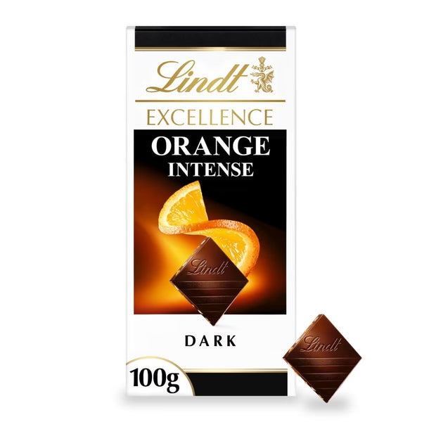 Lindt Excellence Dark Orange Chocolate Bar 100g x 8