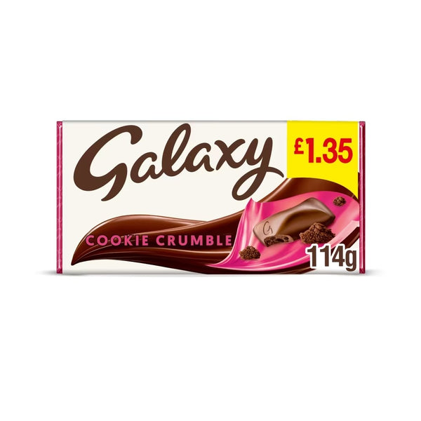 Galaxy Cookie Crumble & Milk Chocolate Block Bar £1.35 PMP 24 x 114g