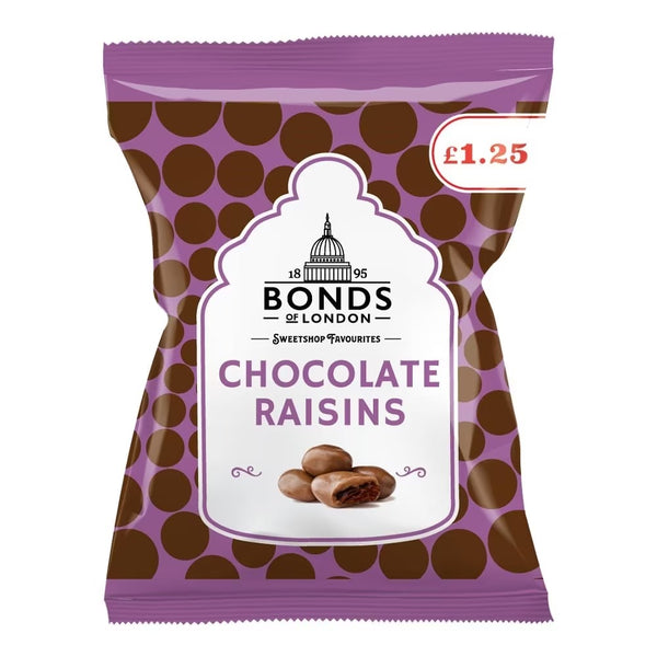 Bonds Chocolate Raisins Bag 75g 12 x £1.25 PMP
