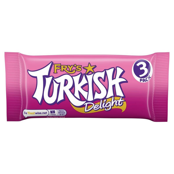 Fry's Turkish Delight Chocolate Bar 3 Pack 153g 24 x (3 x51g)