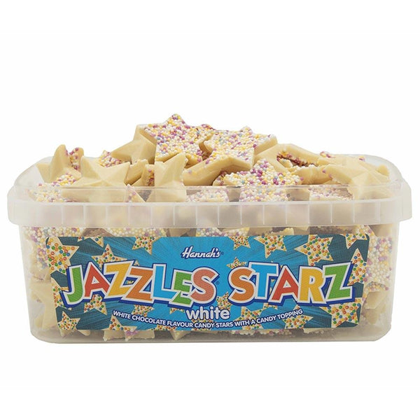 Hannah's White Chocolate Jazzles Starz Tub 600g
