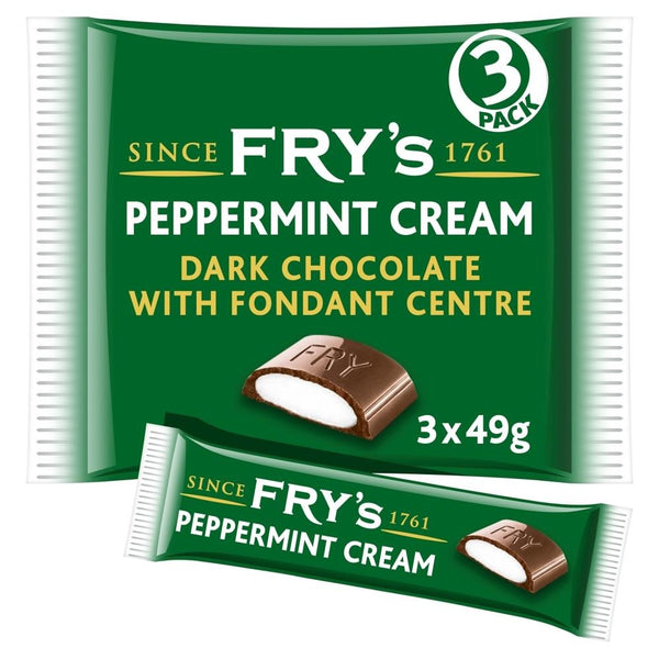 Fry's Peppermint Cream Chocolate Bar 3 Pack 147g 48 x 49g