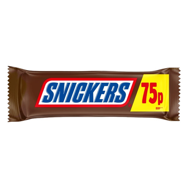 Snickers Caramel, Nougat, Peanuts & Milk Chocolate Snack Bar £0.75 PMP 48g 48 x 48g Bars